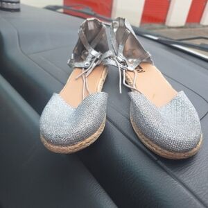 Silver Espadrille Women Shoes Crazy 8